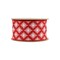LaRibbons 2 1/2" Wired Ribbon, White Square Flower on Red, 10 Yard Roll